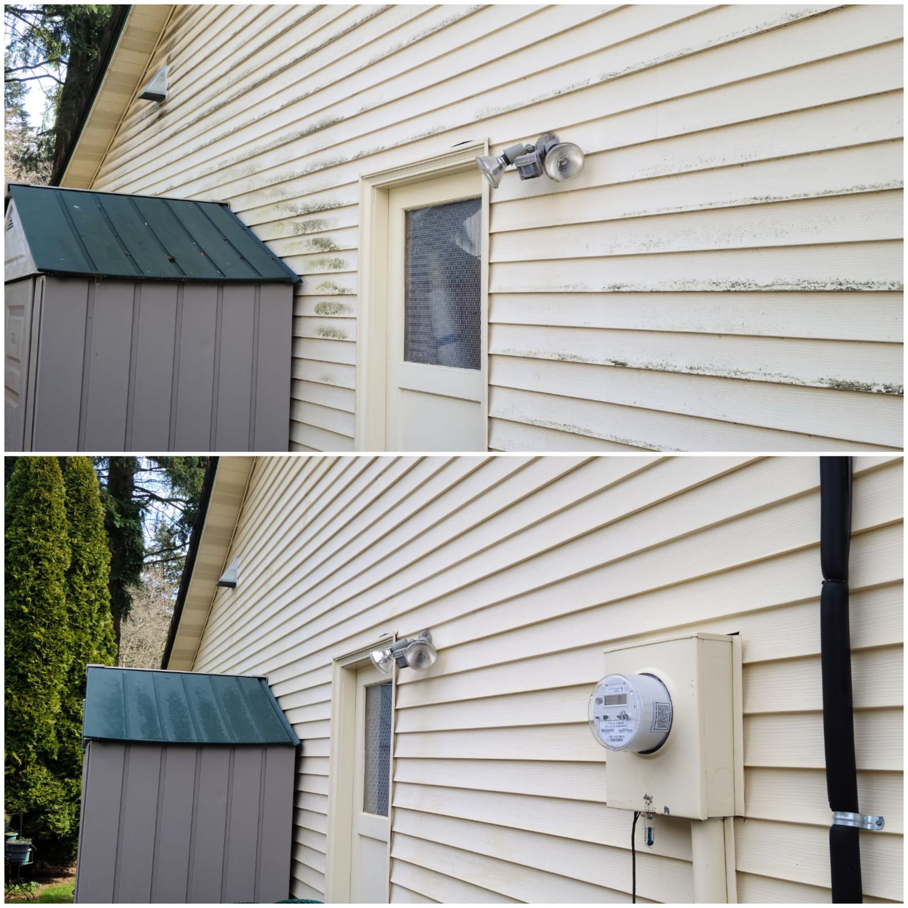 Siding before and after