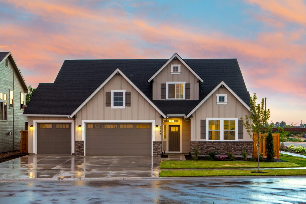 Beautiful house after a pressure wash and exterior cleaning with Homefront Power Wash