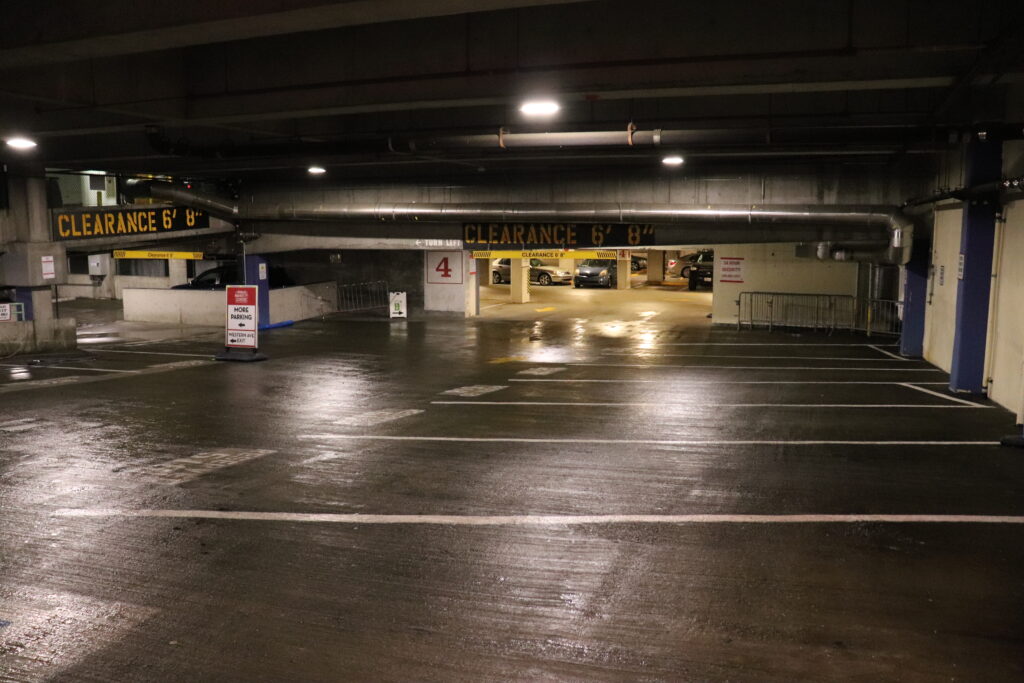 A very clean parking lot at Pike Place Market in Seattle cleaned by Homefront Power Wash